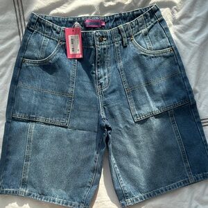 Edikted Denim Utility Shorts